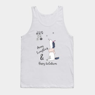 Merry Everything & Happy Whatever - Christmas Unicorn Tank Top